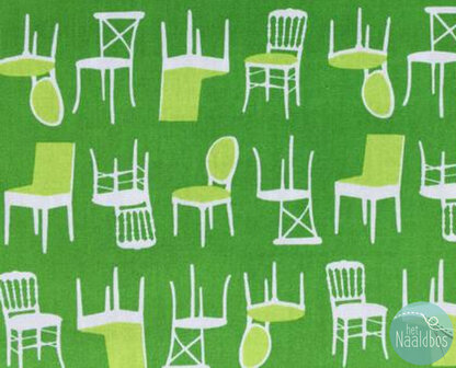 *coupon* Robert Kaufman - Perfectly perched chairs green