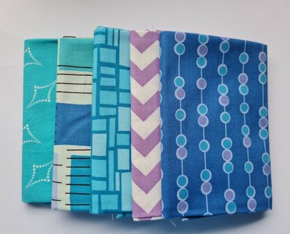 Fat quarter bundel - blocks blue 