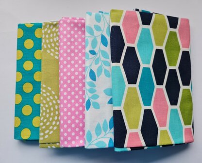 Fat quarter bundel - hex navy