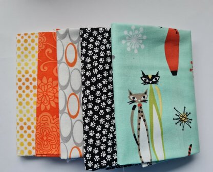 Fat quarter bundel - atomic tabby