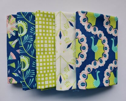 Fat quarter bundel - trots als een pauw 