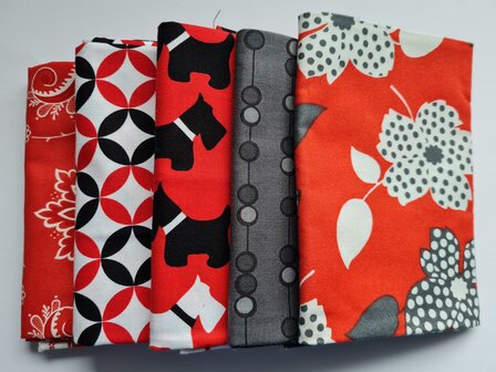 Fat quarter bundel - walking the dog 