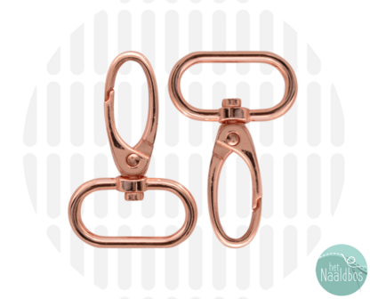 Zipperzoo elegant snap hook 25mm rose gold