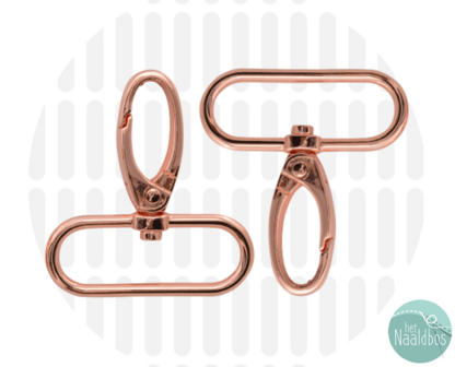 Zipperzoo elegant snap hook 38mm rose gold