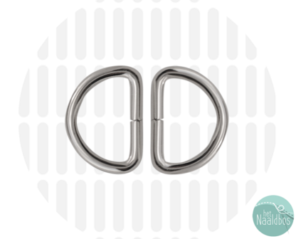 Zipperzoo D-ring 20mm silver