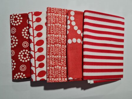 Fat quarter bundel - rood