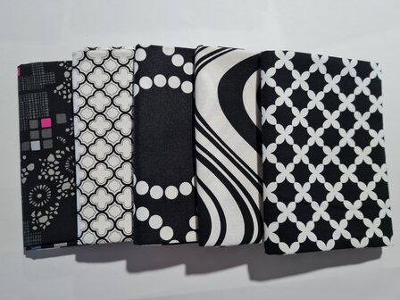 Fat quarter bundel - zwart