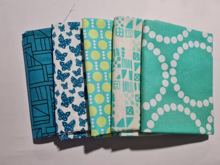 Fat quarter bundel - teal