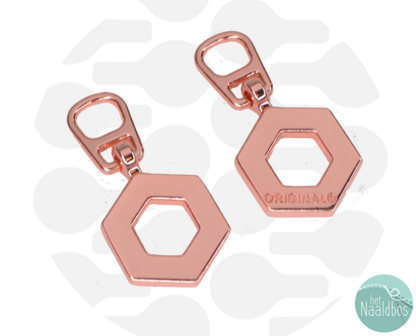 Zipperzoo snap-on hanger hexagon rosegold