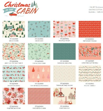 Art Gallery Fabrics - Christmas in the cabin Fat quarter bundel