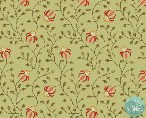 EQP textiles - beyond time lily light olive